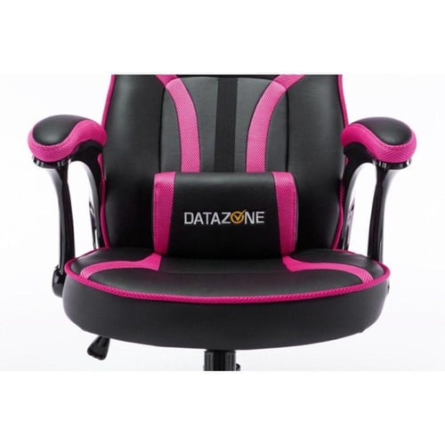 داتا زون كرسي ألعاب بجلد مريح ووسادة للظهر - أسود...