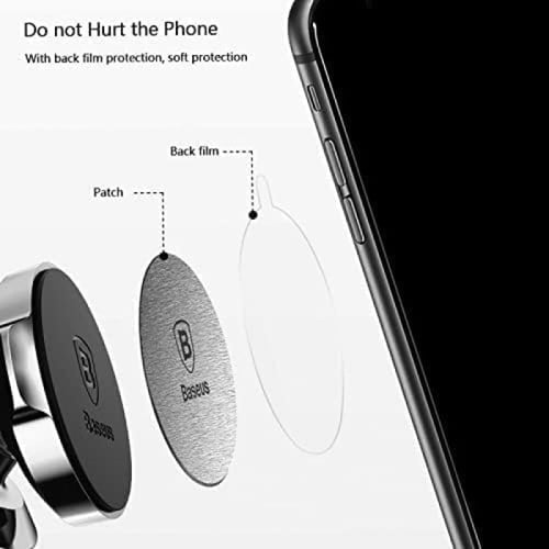 بايسوس حامل موبايل للسيارة مغناطسي - قطعتين - فضي...