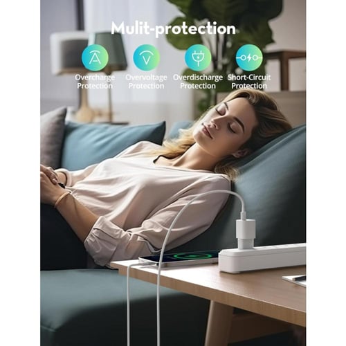 راف باور شاحن جداري منفذ PD20 واط - Type-C إلى Typ...