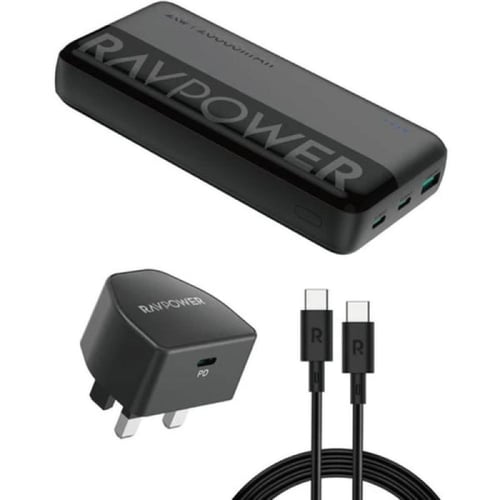 راف باور باور بانك 20000 mAh + شاحن جداري 20 واط -...