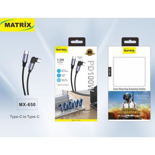 ماتريكس كابل ألعاب للشحن السريع Type-C إلى Type-C...