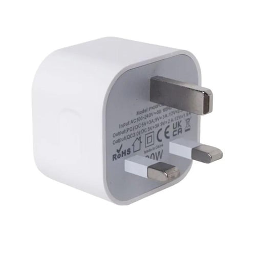 باور ان شاحن 30 واط - 1PD + 1USB - أبيض