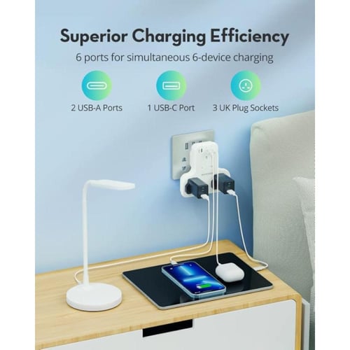 راف باور شاحن جداري - 20 واط - 3 منافذ - 3 منافذ A...