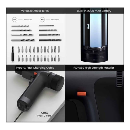 شاومي مثقاب لاسلكي بدون فرشاة - 12 فولت - أسود