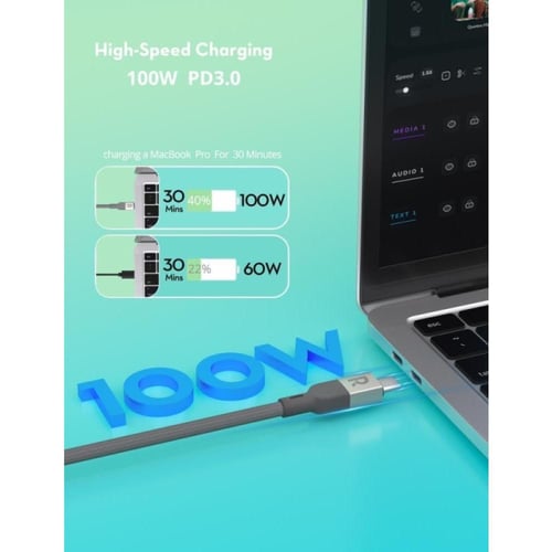 راف باور كابل مغناطيسي - Type-C إلى Type-C - طول 1...