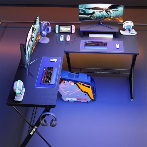 داتا زون طاولة ألعاب بشكل حرف L بطبقة ألياف كربوني...