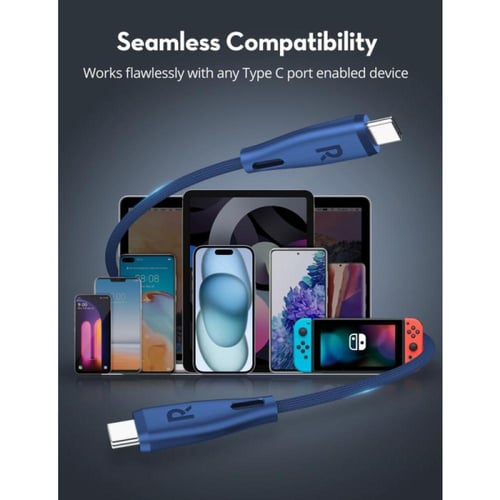 راف باور كابل - Type-C إلى Type-C - طول 1.2 متر -...