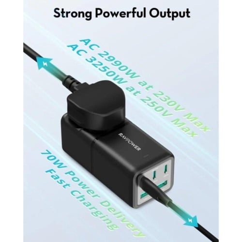 راف باور محول طاقة - 6 منافذ - 1840 واط - RP-PC104...