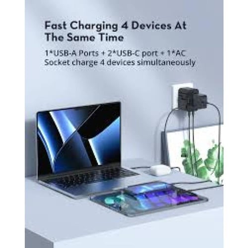 راف باور شاحن سفر - 65 واط - 2 منفذ PD - منفذ USB...