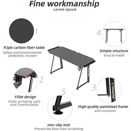 داتا زون طاولة ألعاب احترافية مع حامل أكواب وخطاف...