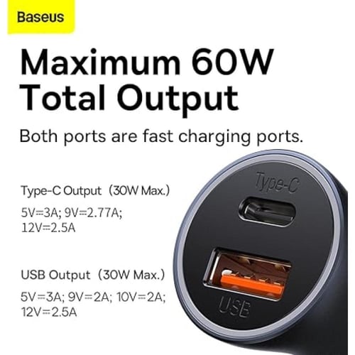 بايسوس Golden Contactor Max Dual شاحن سيارة يدعم ا...