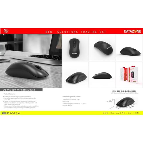 داتا زون ماوس لاسلكي بتردد 2.4 جيجاهرتز - 10000 DP...