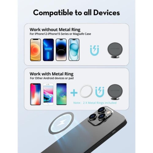 راف باور حامل هاتف مغناطيسي للسيارة - أسود - RP-SH...