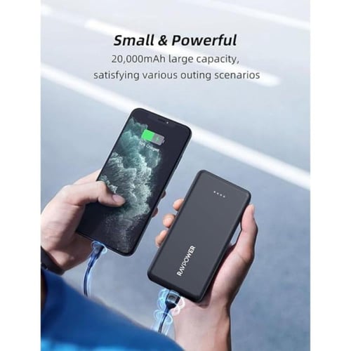 راف باور باور بانك - 20000 mAh - قوة 15 واط - 4 من...