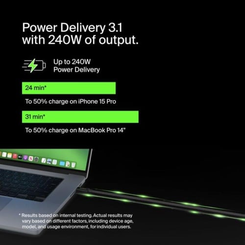 بلكين كابل USB4 بمنفذ USB-C إلى USB-C - بقوة 240 و...