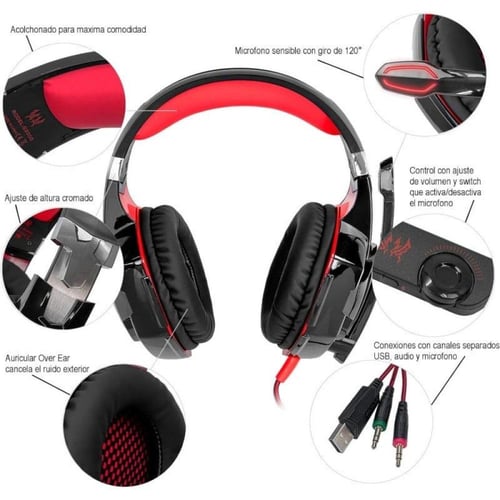 داتا زون G2000 سماعات ألعاب سلكية مع ميكروفون - أح...