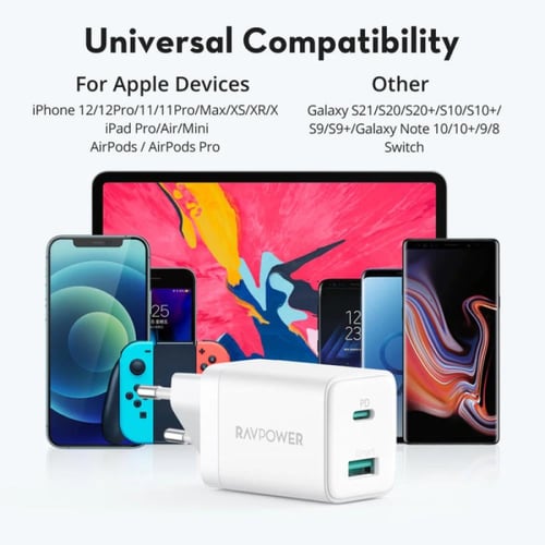 راف باور شاحن جداري - منفذين - PD بقوة 20 واط - أب...