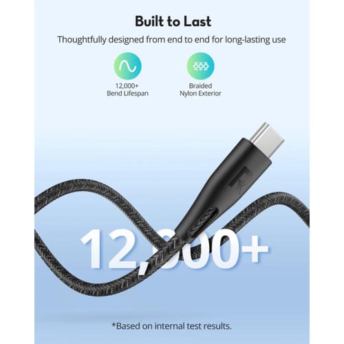 راف باور كابل Type-C إلى Type-C - شحن سريع - نايلو...