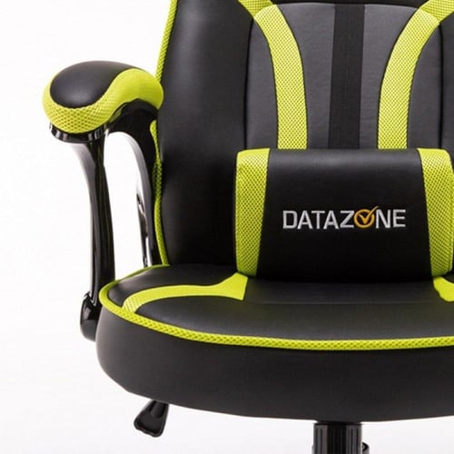 داتا زون كرسي ألعاب بجلد مريح ووسادة للظهر - أسود...