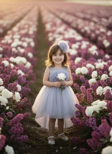 فستان تول بذيل من 1 الى 5 سنوات