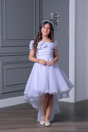 فستان بناتي بذيل 10 - 14 سنة