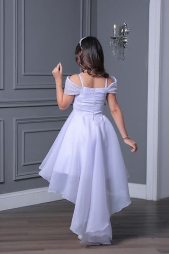 فستان بناتي بذيل 10 - 14 سنة