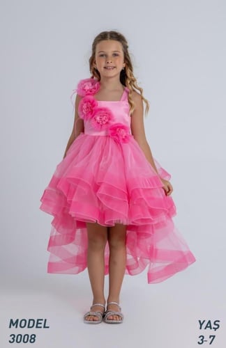 فستان تركي تل فخم من 3 - 7 سنوات