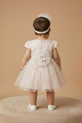 فستان مع ربطة شعر وجزمة من 6-24 شهر