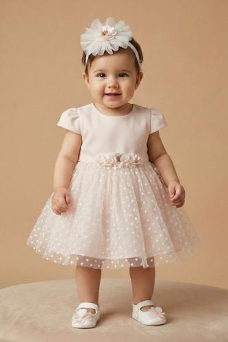 فستان مع ربطة شعر وجزمة من 6-24 شهر