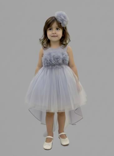 فستان تول بذيل من 1 الى 5 سنوات