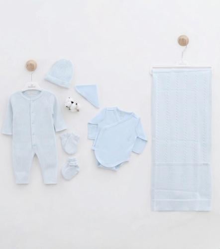 طقم مواليد 7 قطع تريكو 0-3 اشهر