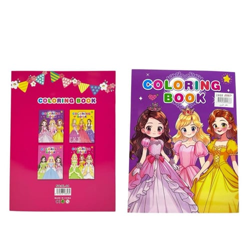 دفتر تلوين مع ملصقات - الأميرات