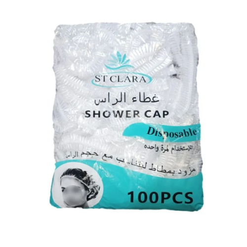 أغطية شعر بلاستيكية للاستحمام – 100 قطعة للاستخدام...