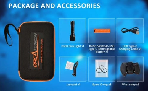 OrcaTorch D550 1000 Lumens Scuba Diving Light with...