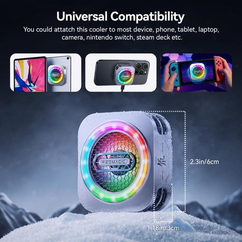 مبرد جوال مغناطيسي 6 برو للألعاب، مروحة تبريد للجو...