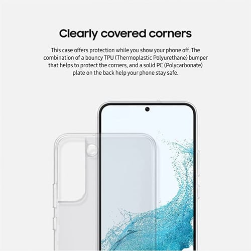 غطاء شفاف لهاتف سامسونج جالاكسي S22 شفاف، إصدار أم...