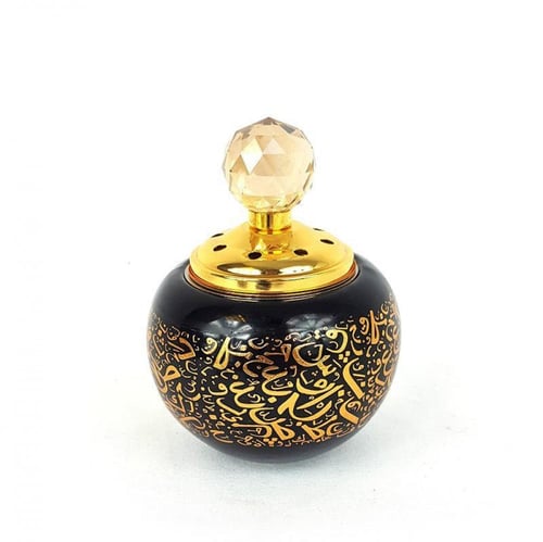 مبخرة سيراميك دائرية مطلية يدويا بحروف عربية لمنزل...