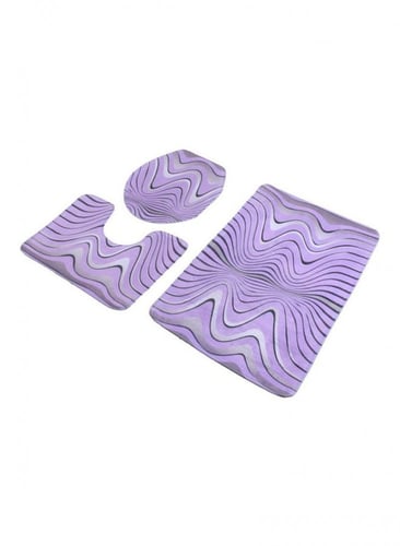 دعاسات حمام 3 قطع مانعة للإنزلاق بنفسجي اللون