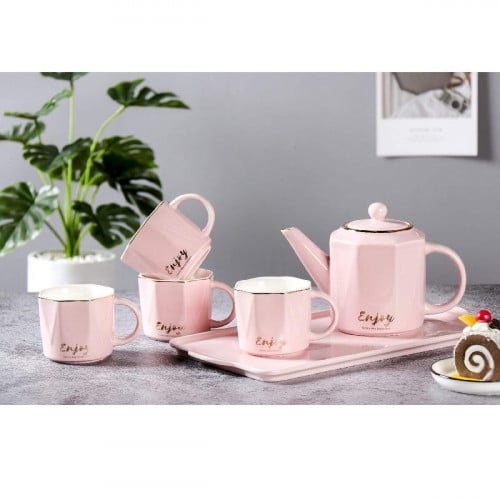 طقم شاي سيراميك مكون من 6 قطع