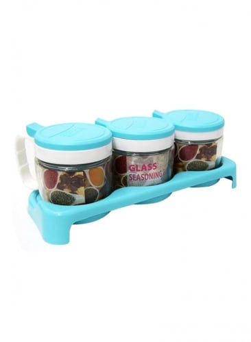 حافظات توابل شفافة مع ملعقة مثقوبة