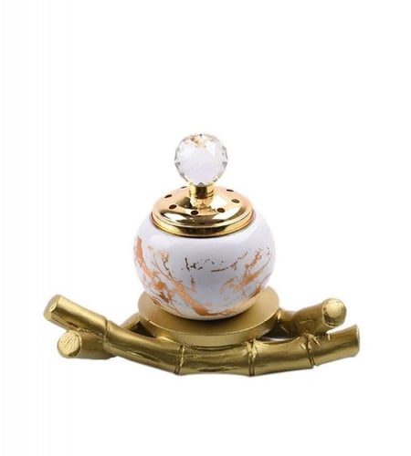 مبخرة سيراميك بقاعدة خشبية في السعودية