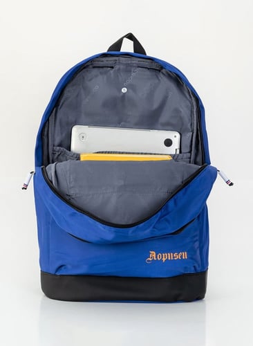 شنطة مدرسية بألوان أزرق وأسود