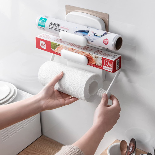 حامل ورق تغليف ومناشف ورقية معلق للمطبخ متعدد الوظ...