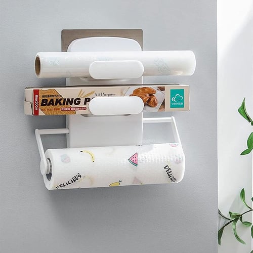 حامل ورق تغليف ومناشف ورقية معلق للمطبخ متعدد الوظ...