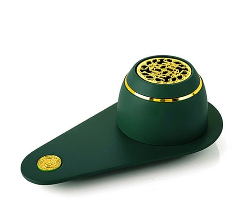 مبخرة سليكون أنيقة محمولة تعمل بالفحم مع نقوش ذهبي...