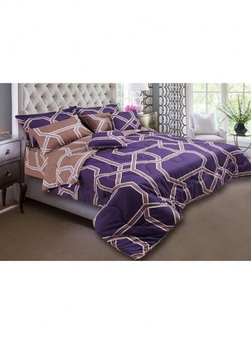 طقم لحاف سرير بألوان جذابة على الوجهين 8 قطع في ال...