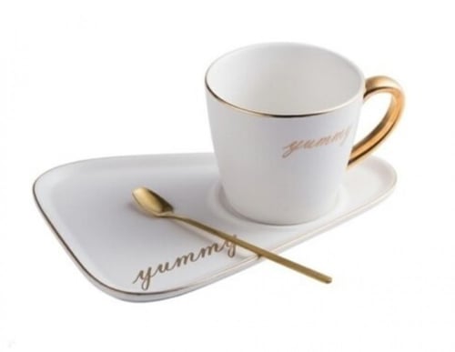 كوب قهوة سيراميك لتقديم رأقي بألوان مميزة 3 قطع