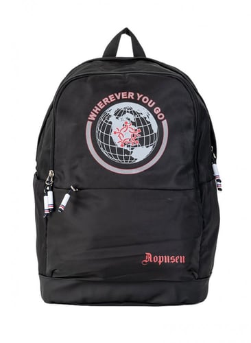 شنطة مدرسية بألوان أزرق وأسود