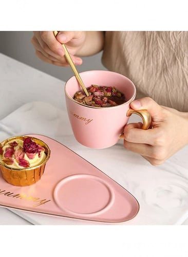 كوب قهوة سيراميك لتقديم رأقي بألوان مميزة 3 قطع