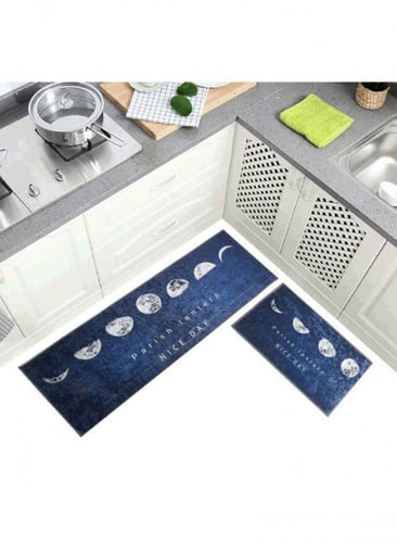 دعاسات للمطبخ من قطعتين مانعه للانزلاق أزرق